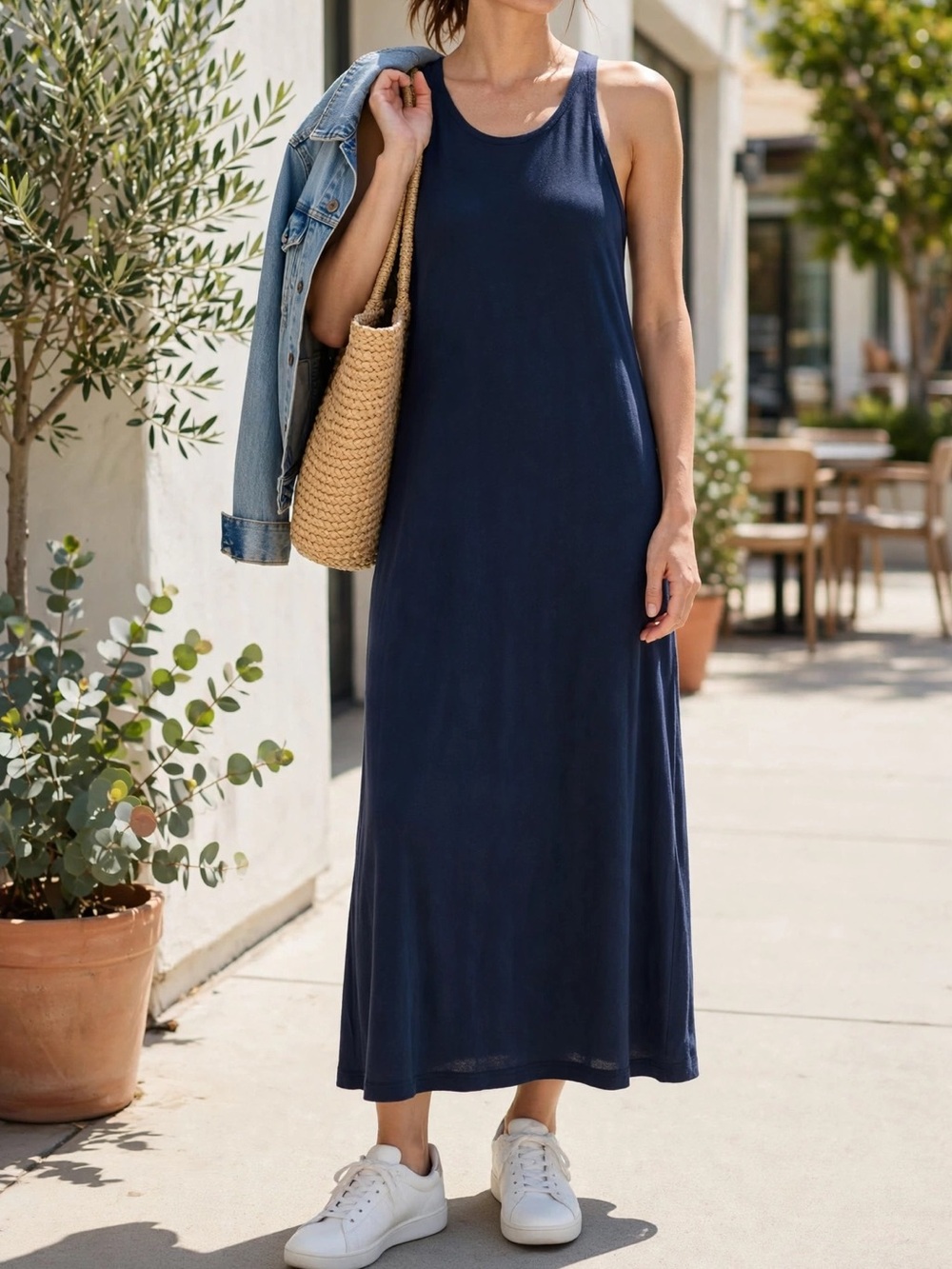 Melrose and Market XXS Navy Blue Tank Maxi Dress New Nordstrom Rack